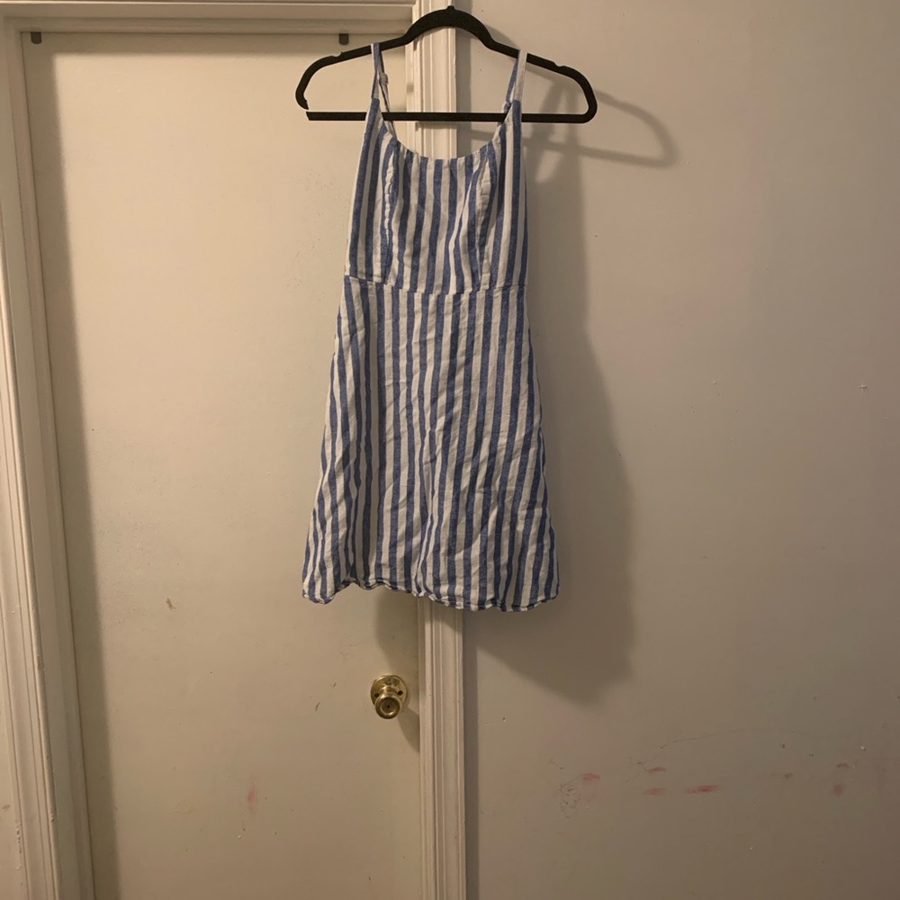 Old Navy Blue and White Striped Mini Dress